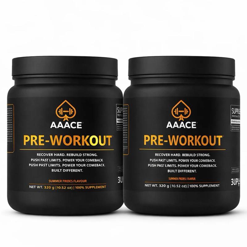 AAACE 2x Pre-Workout Saver Bundle - 320g Summer Fries Flavour - Recover Hard Rebuild Strong - Power Your Comeback