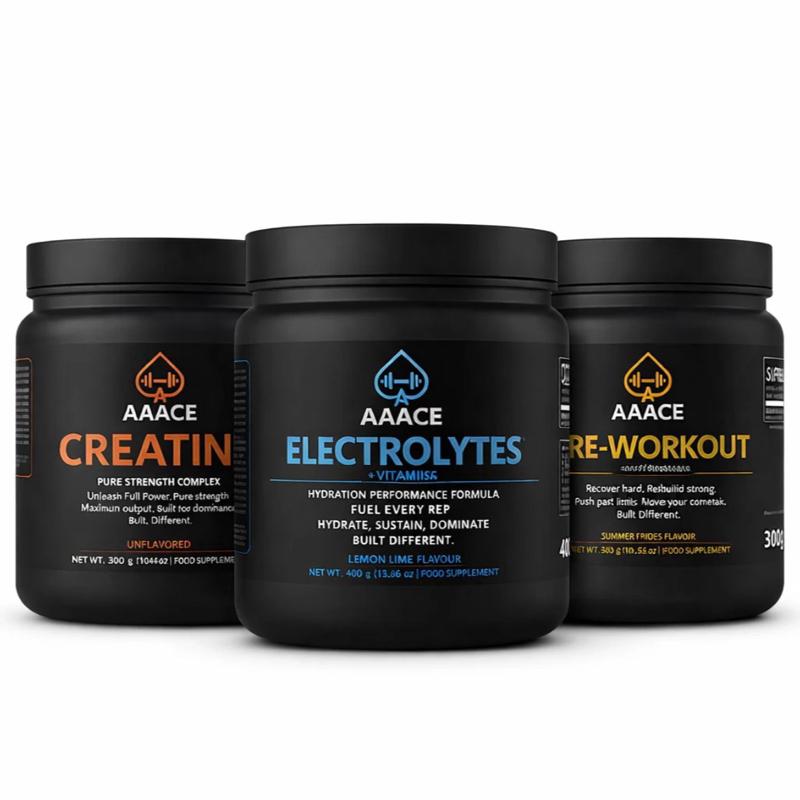AAACE Essentials Stack - Creatine - Pre-Workout & Electrolytes for Enhanced Performance and Hydration